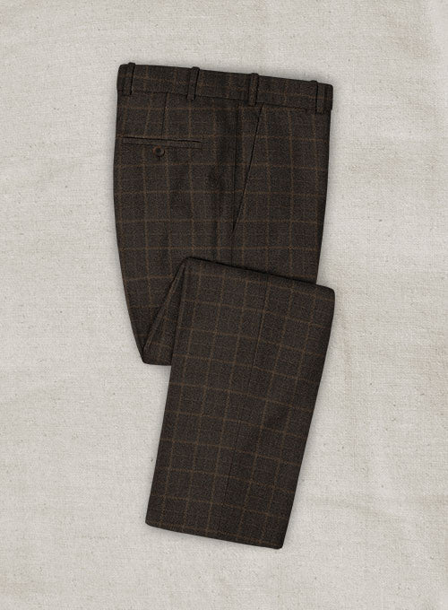 Pisa Brown Feather Tweed Pants - StudioSuits