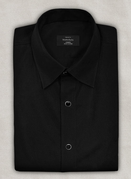 Plain Front Black Tuxedo Shirt - StudioSuits