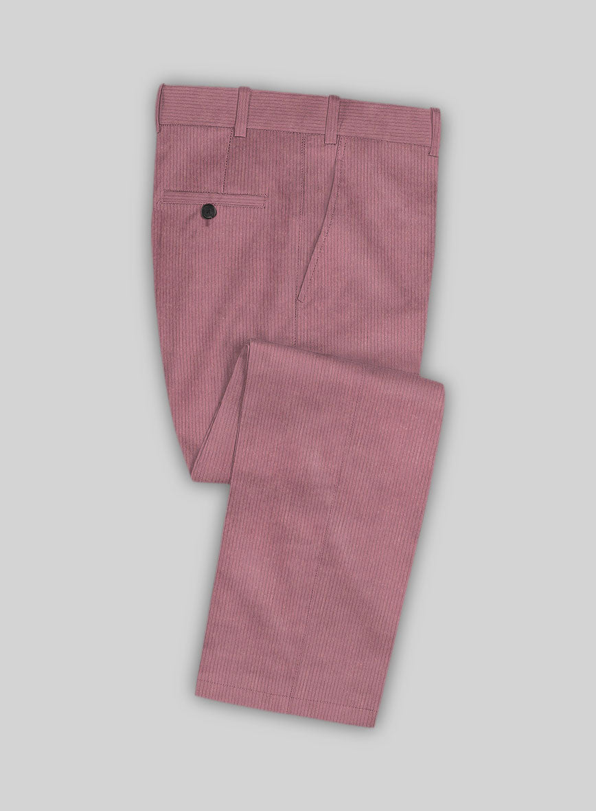 Pink Opera Thick Stretch Corduroy Pants - StudioSuits