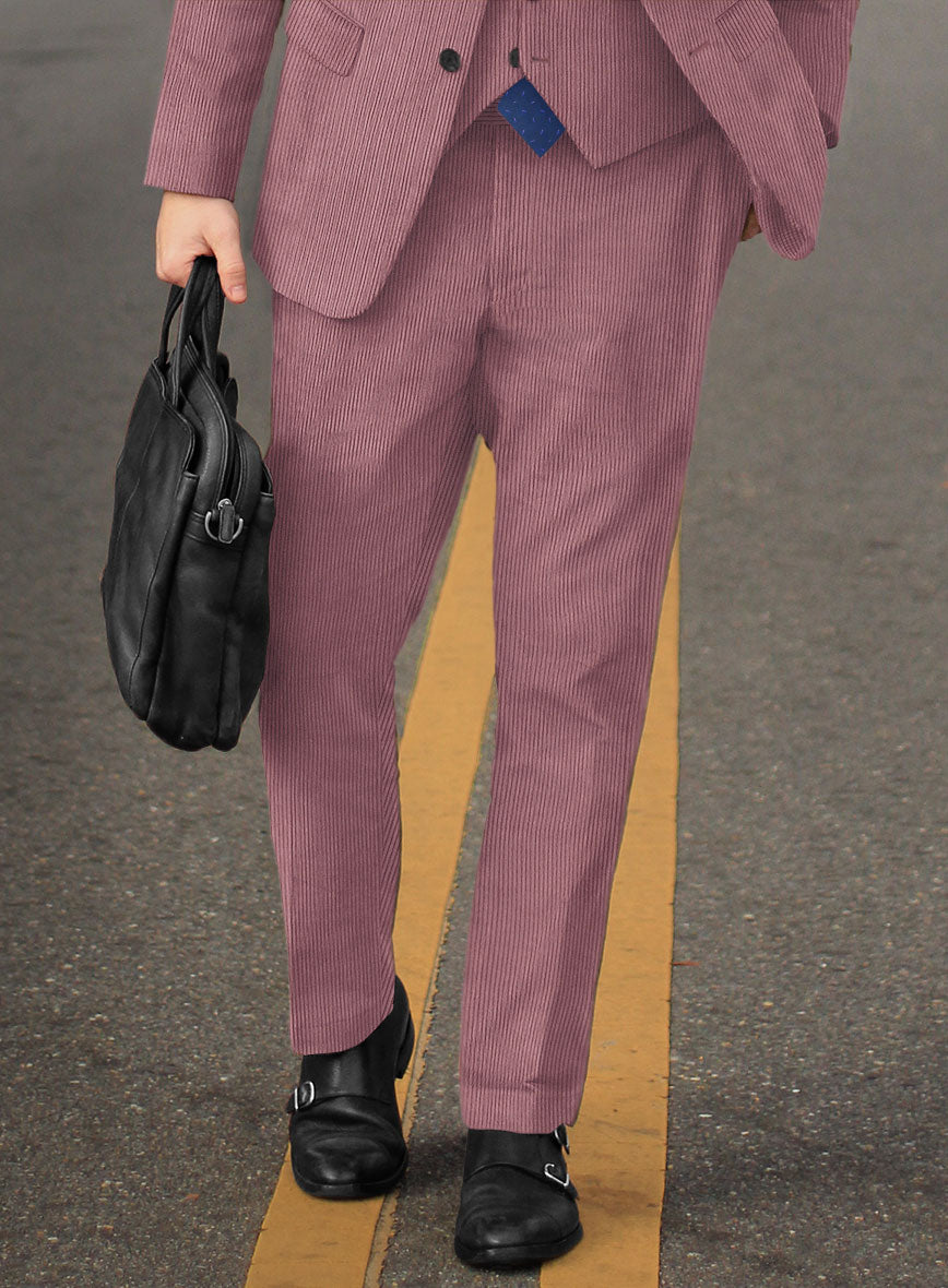 Pink Opera Thick Stretch Corduroy Suit - StudioSuits