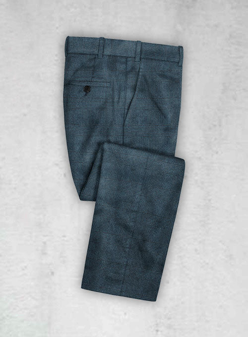 Pontoglio Glen Blue Velvet Suit - StudioSuits