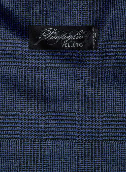 Pontoglio Glen Royal Blue Velvet Jacket - StudioSuits