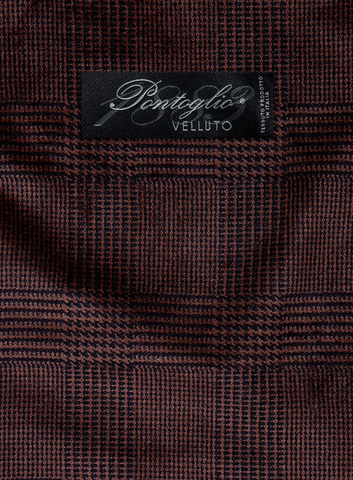 Pontoglio Glen Wine Velvet Jacket - StudioSuits
