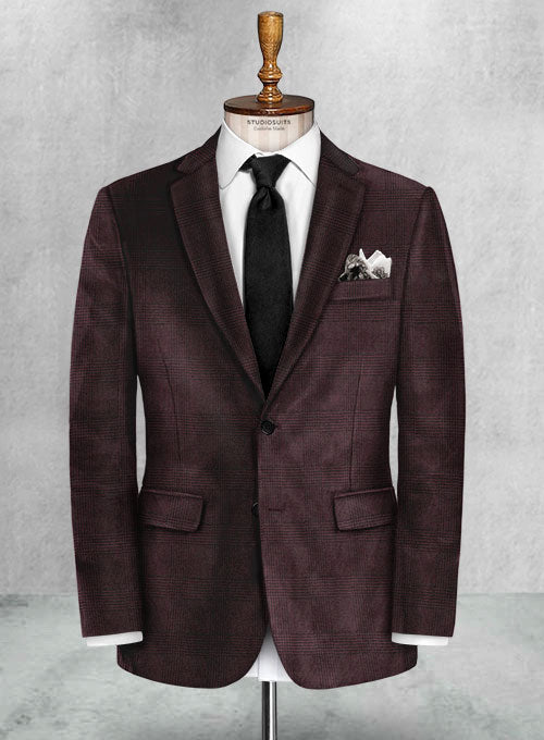 Pontoglio Glen Wine Velvet Suit - StudioSuits