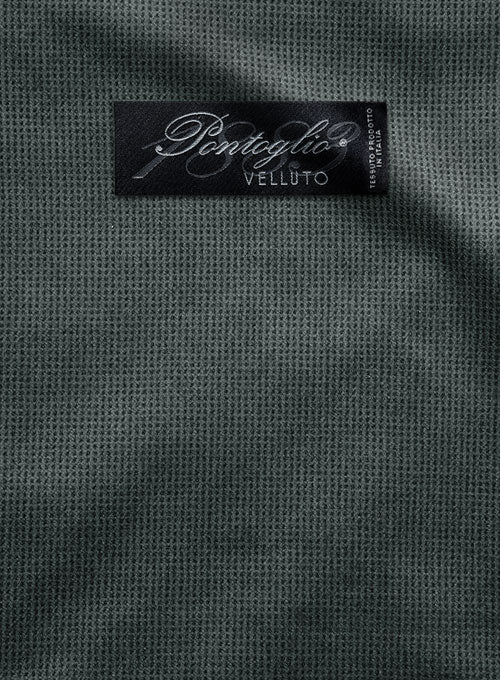 Pontoglio Gray Velvet Jacket - StudioSuits