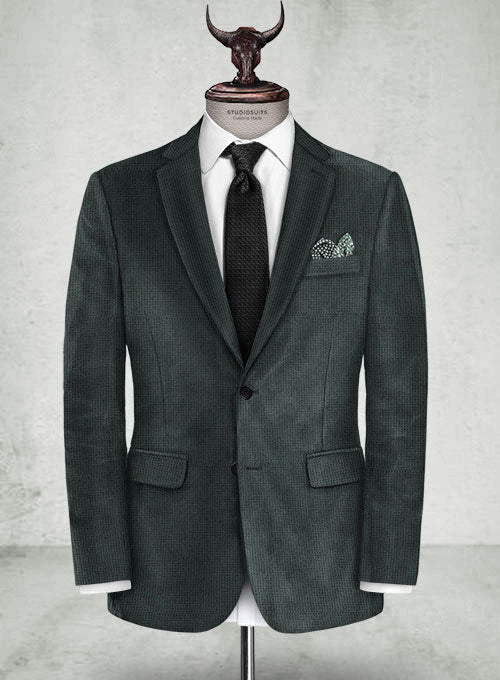 Pontoglio Gray Velvet Suit - StudioSuits