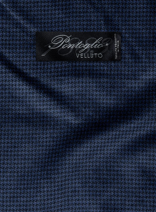 Pontoglio Houndstooth Blue Velvet Jacket - StudioSuits