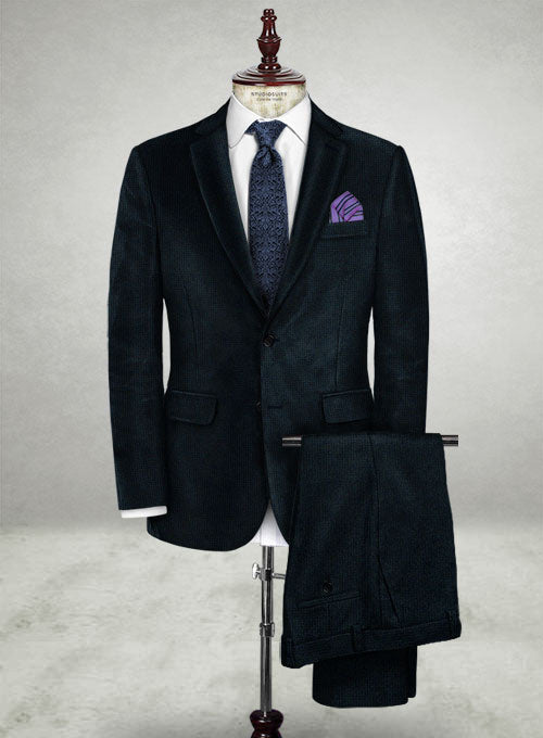 Pontoglio Blue Velvet Suit - StudioSuits