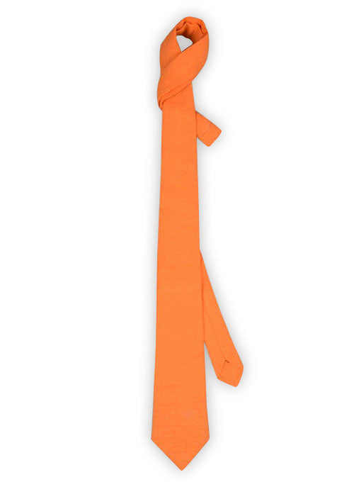Linen Tie - Pure Neon Orange - StudioSuits
