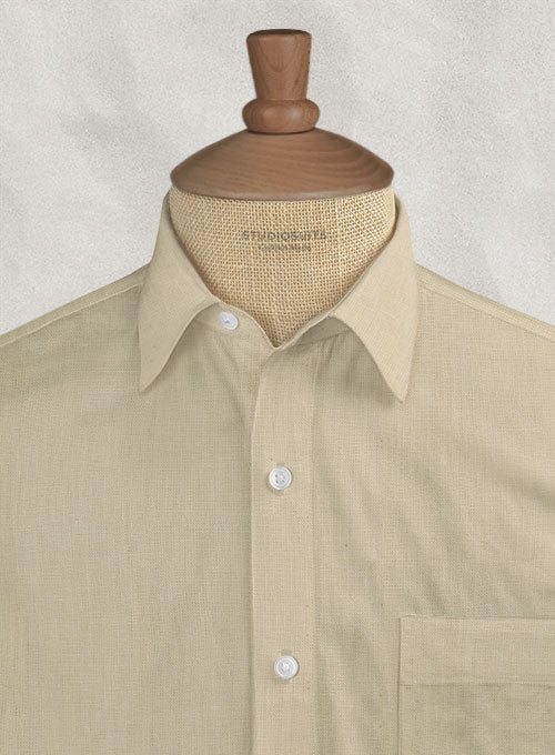 Pure Beige Linen Shirt