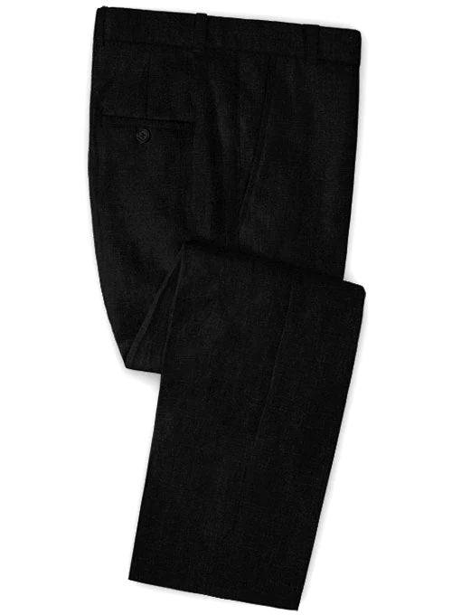 Pure Black Linen Pants - Pre Set Sizes - Quick Order - StudioSuits