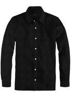 Pure Black Linen Shirt