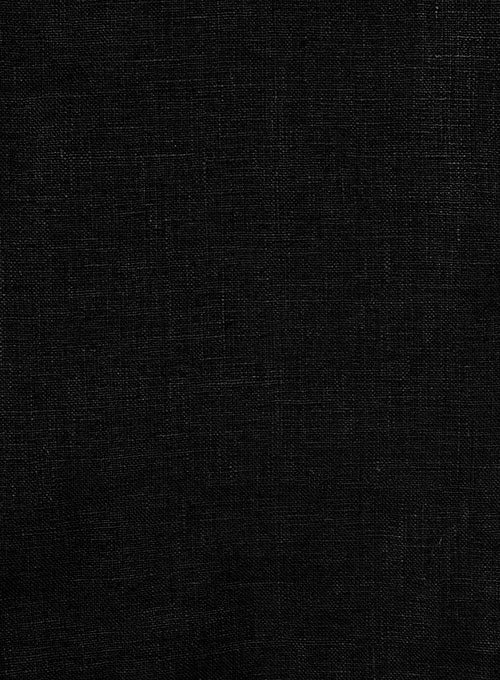 Pure Black Linen Shirt