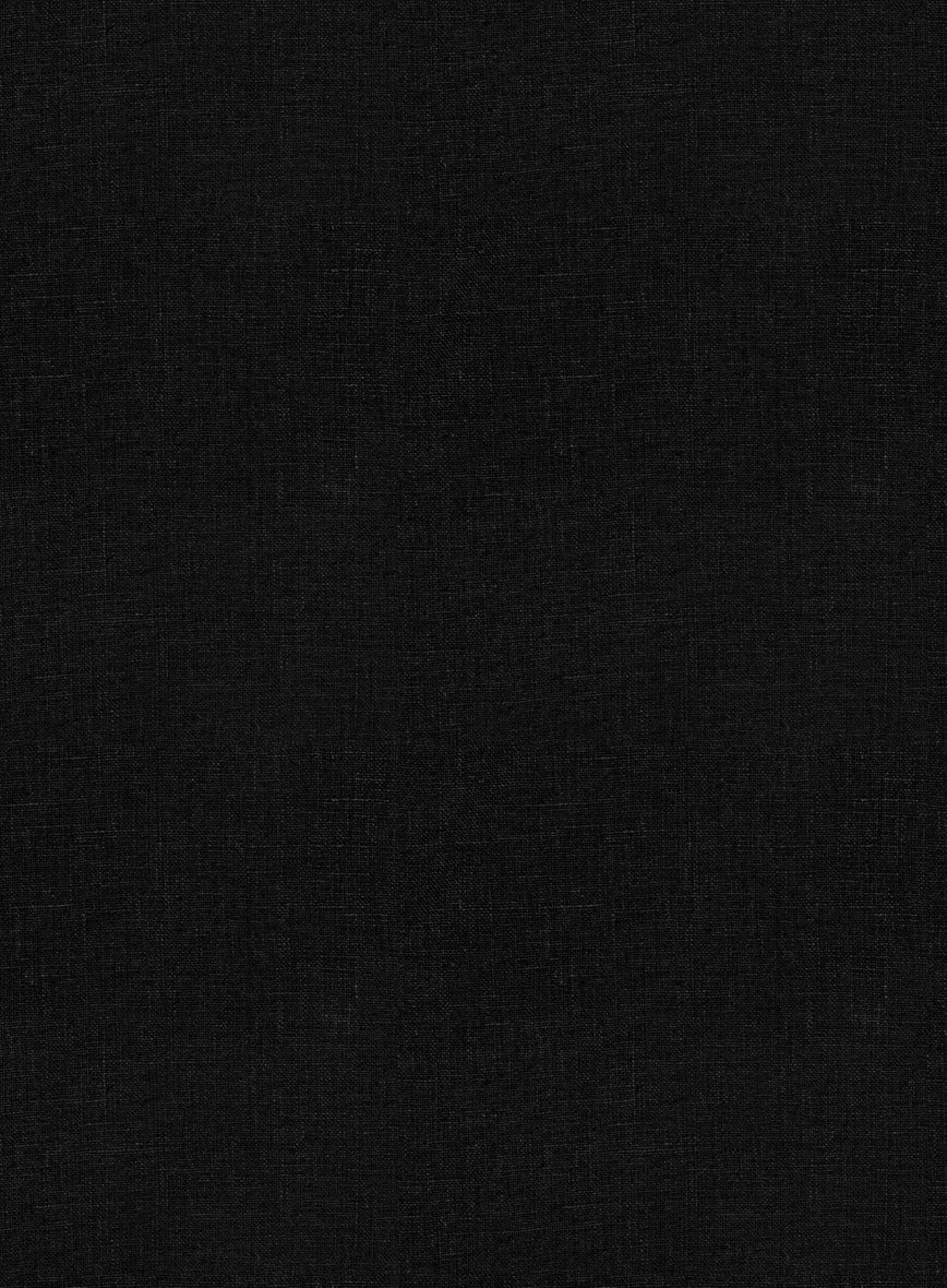Pure Black Linen Suit - StudioSuits