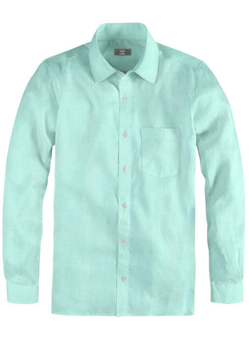 Pure Mint Green Linen Shirt