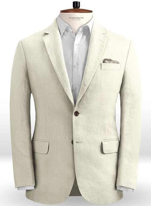 Pure Light Beige Linen Suit - StudioSuits