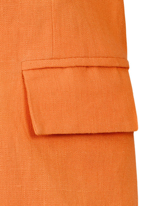 Pure Neon Orange Linen Sailing Blazer - StudioSuits