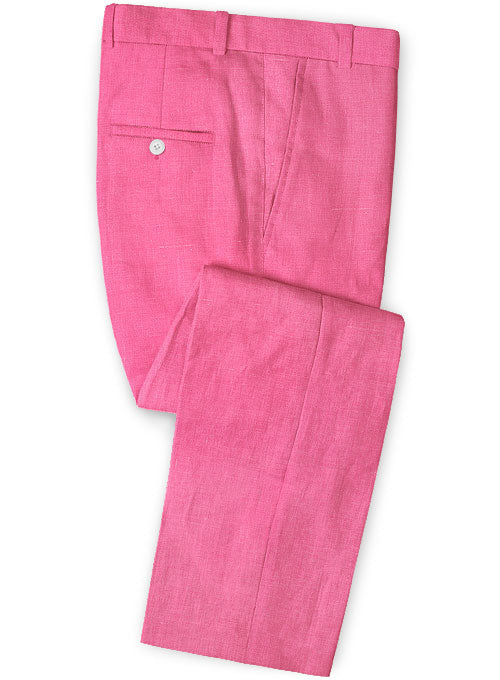 Pure Neon Pink Linen Pants - Pre Set Sizes - Quick Order - StudioSuits