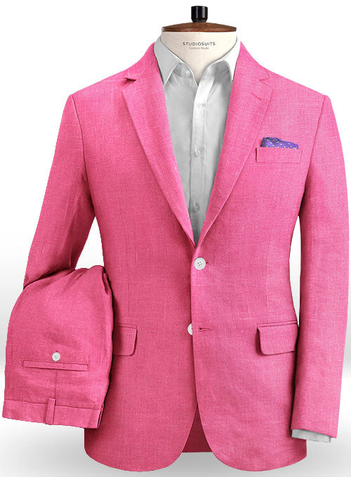 Pure Neon Pink Linen Suit - StudioSuits