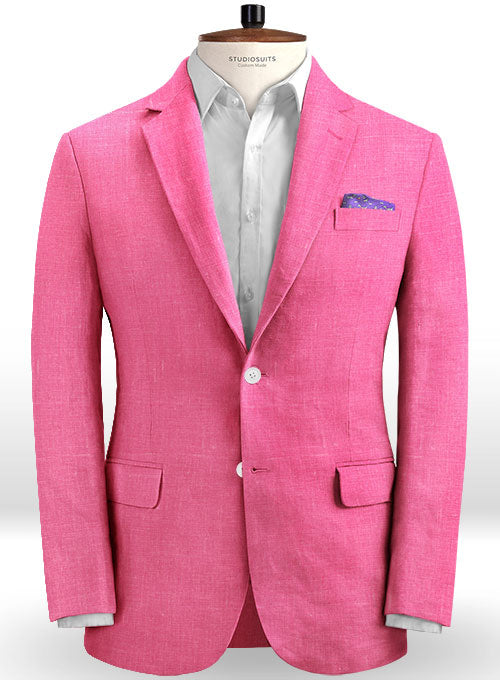 Pure Neon Pink Linen Suit - StudioSuits