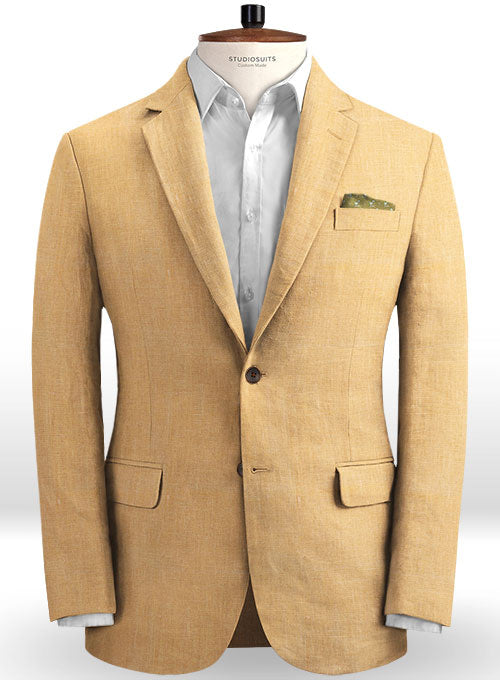 Pure Pale Orange Linen Suit - StudioSuits