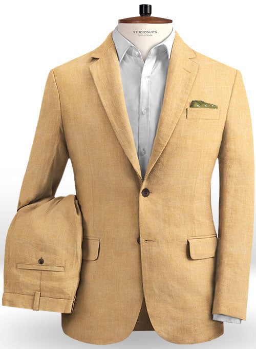 Pure Pale Orange Linen Suit - StudioSuits