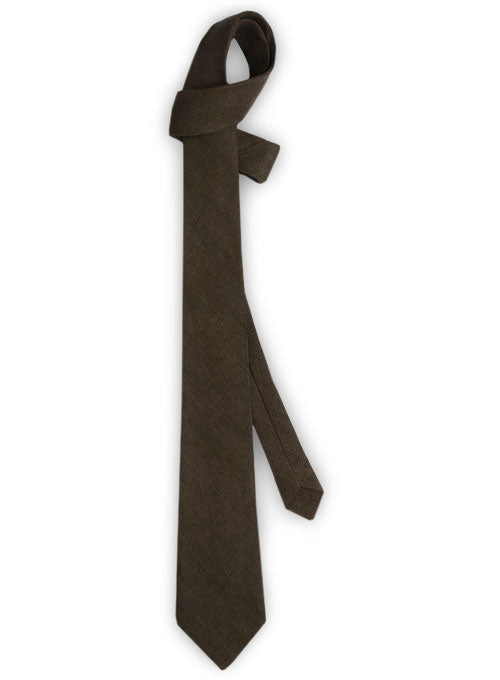 Linen Tie - Pure Rich Brown - StudioSuits