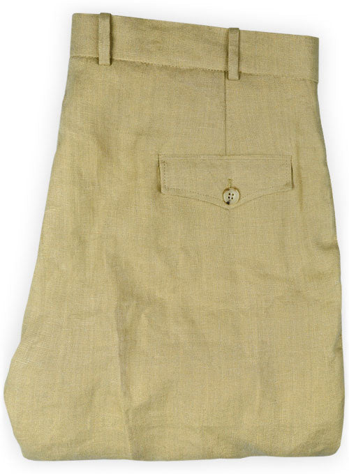 Pure Tan Linen Pants - StudioSuits