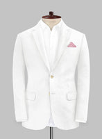 Pure White Linen Jacket - StudioSuits
