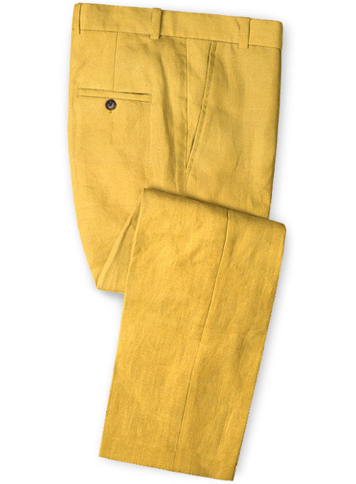 Pure Orchid Yellow Linen Suit - StudioSuits