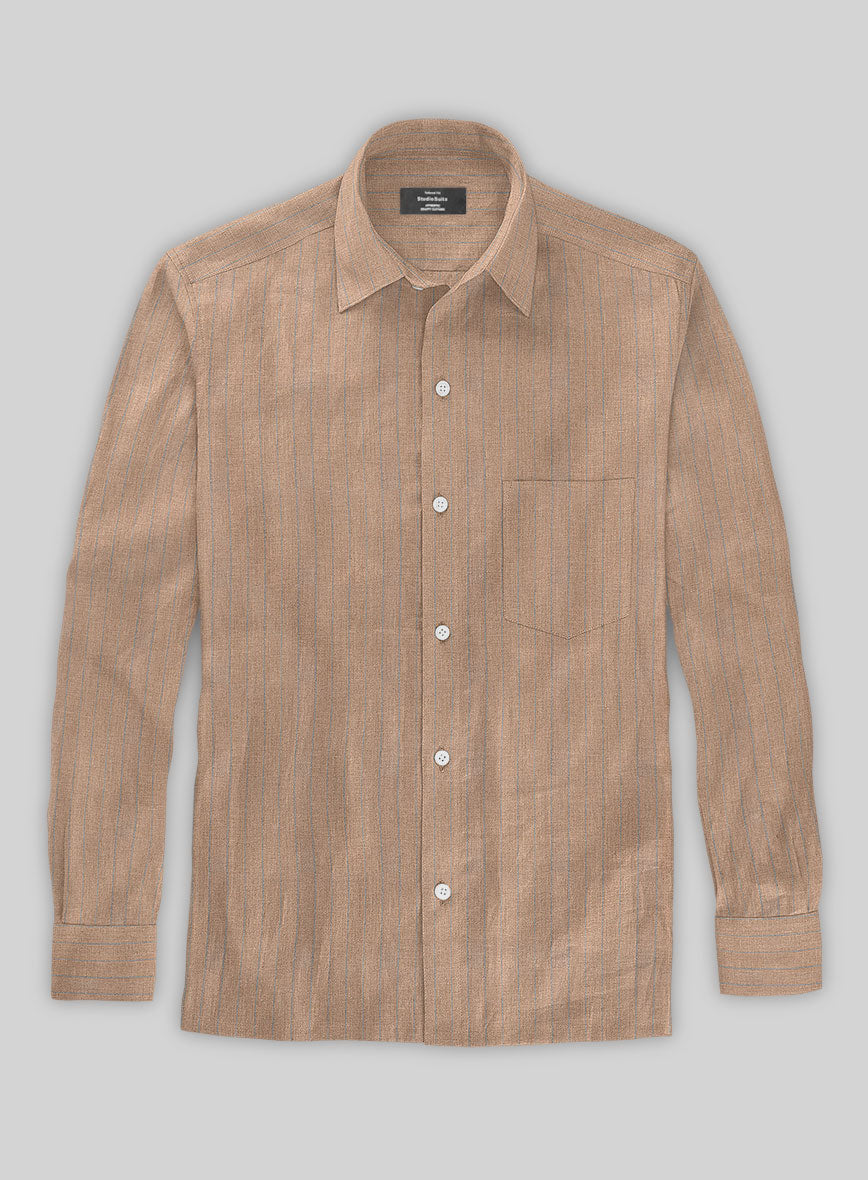 Quicksand Stripe Linen Shirt - StudioSuits