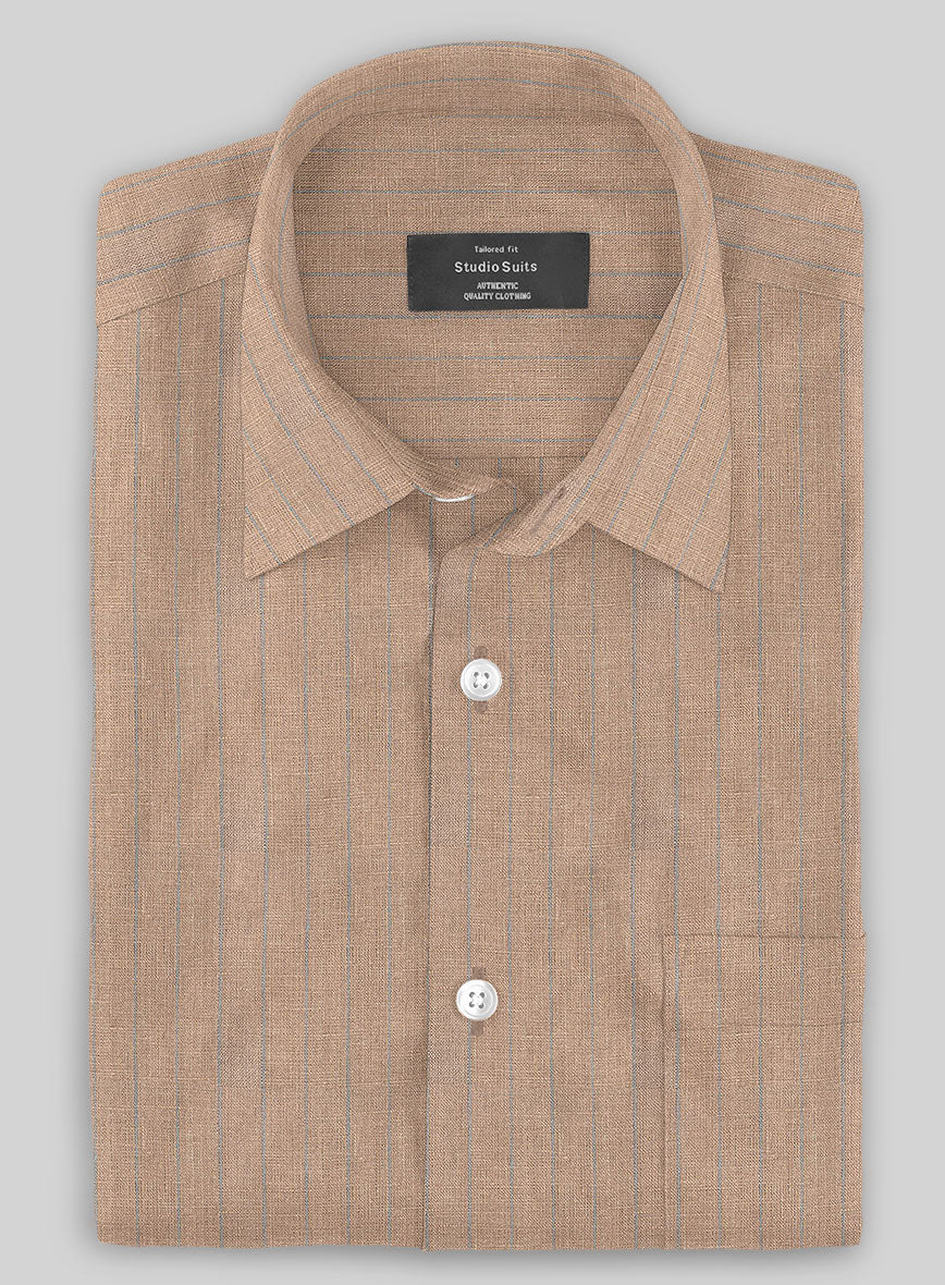 Quicksand Stripe Linen Shirt - StudioSuits