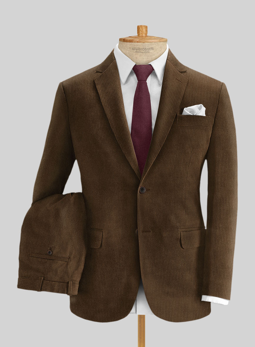 Rich Brown Thick Stretch Corduroy Suit - StudioSuits