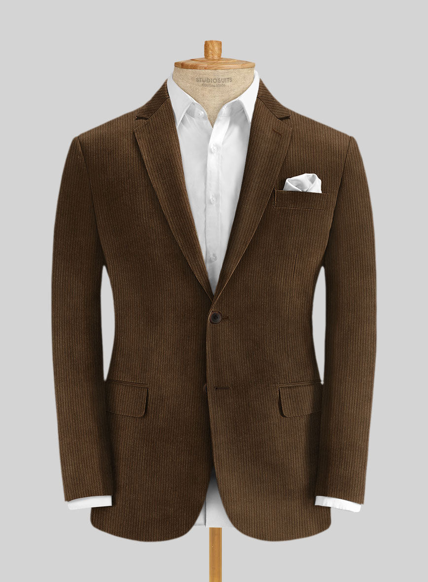 Rich Brown Thick Stretch Corduroy Suit - StudioSuits