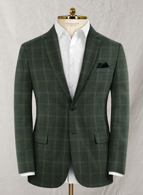 Reda Amazon Green Checks Wool Suit - StudioSuits