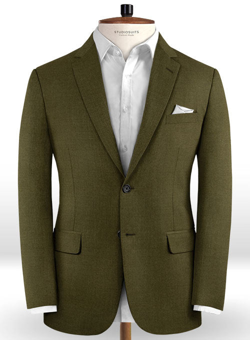 Reda Army Green Pure Wool Jacket - StudioSuits