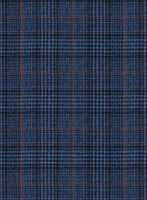 Reda Azul Blue Checks Wool Jacket - StudioSuits