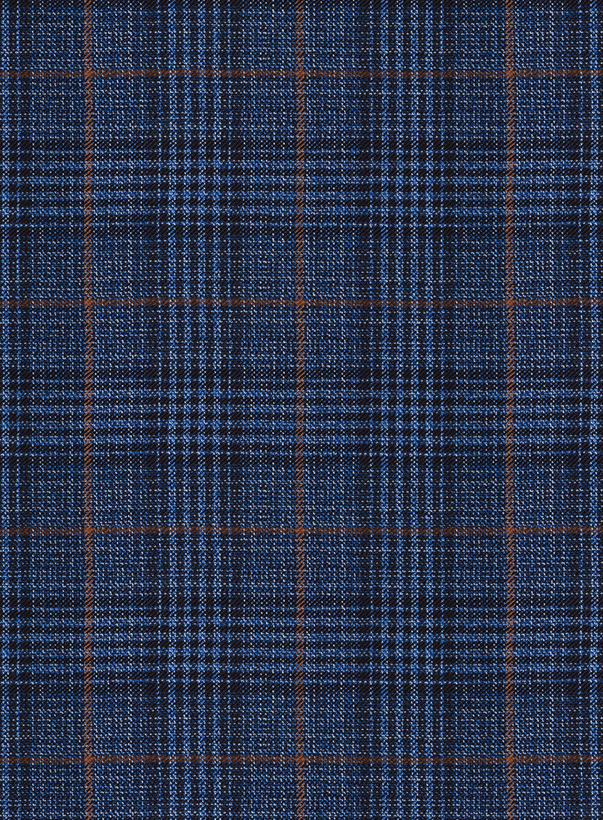 Reda Azul Blue Checks Wool Suit - StudioSuits