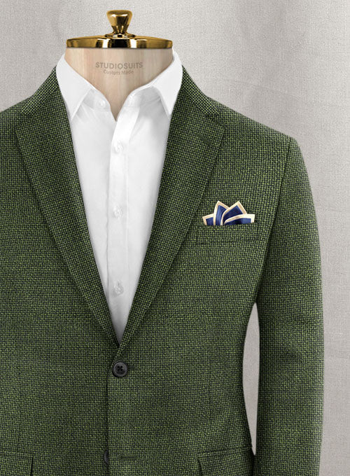 Reda Hopsack Green Pure Wool Jacket - StudioSuits