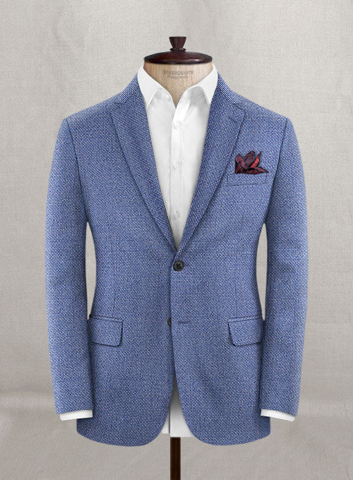 Reda Basket Royal Blue Pure Wool Jacket - StudioSuits