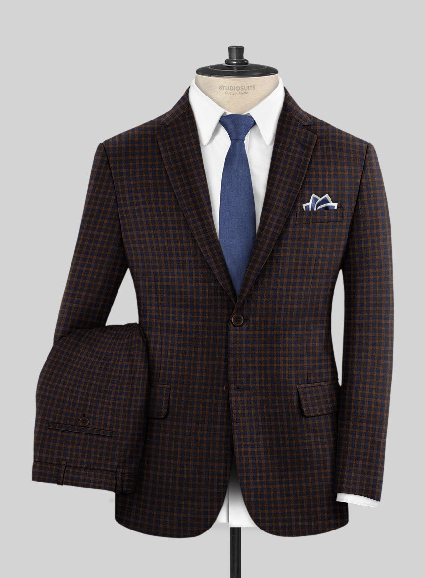 Reda Bistre Checks Wool Suit - StudioSuits