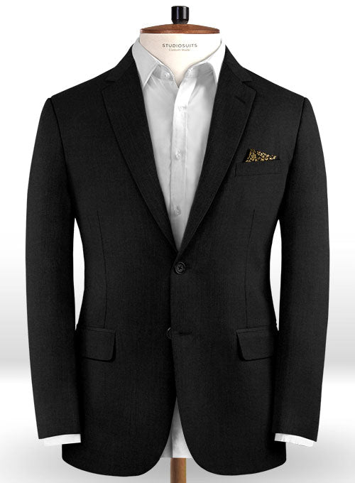 Reda Black Pure Wool Jacket - StudioSuits