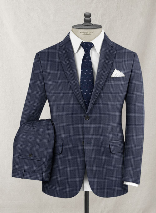 Reda Caiazo Blue Checks Wool Suit - StudioSuits