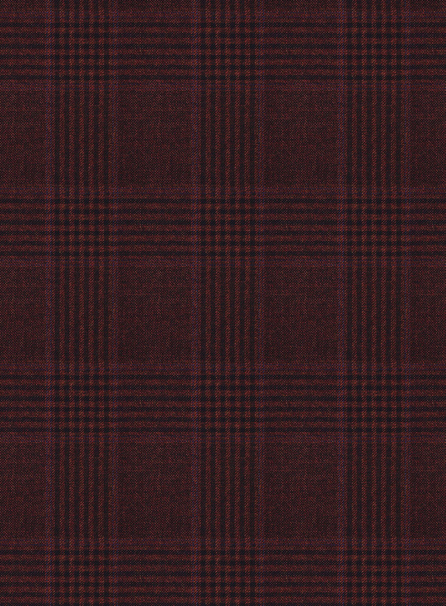 Reda Casvo Maroon Checks Wool Suit - StudioSuits