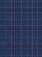 Reda Cerulean Blue Checks Wool Jacket - StudioSuits