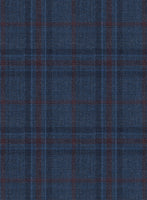 Reda Chambray Blue Checks Wool Jacket - StudioSuits