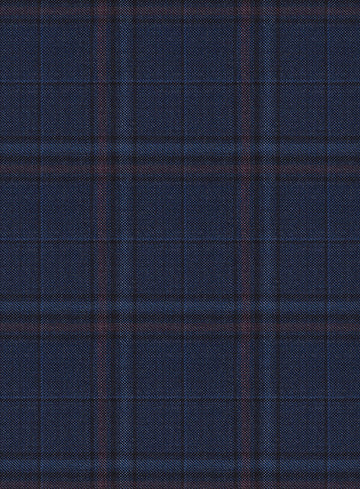 Reda Cinder Blue Checks Wool Jacket - StudioSuits