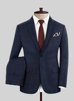 Reda Cinder Blue Checks Wool Suit - StudioSuits