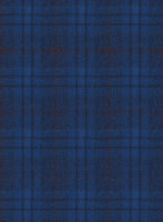 Reda Cobalt Blue Checks Wool Jacket - StudioSuits