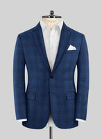 Reda Cobalt Blue Checks Wool Suit - StudioSuits